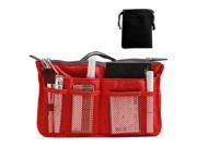 THZY Nylon Handbag Insert Comestic Gadget Purse RED