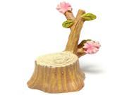 Miniature Cherry Tree Stump Dollhouse Garden Fairy Ornament Pot Plant Craft Home Decor