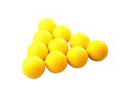 10pcs Yellow Soft Elastic Indoor Practice PU Golf Balls Training Aid
