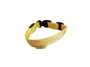 Flashing LED Safety Dog Collar Adjustable Size Width 2.5CM yellow