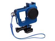 Aluminium Alloy Protective Housing Case Shield Lens Cover Strap Kit for GoPro Hero 4 Sport Camera Blue