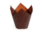 Professional Tulip Pattern Large Muffin Paper Cupcake Cake Cases Wraps Chocolate Brown