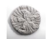 White Women Winter Plicate Baggy Beanie Knit Crochet Ski Hat Slouch Cap