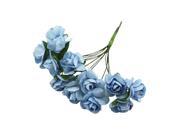 144 X Artificial Paper Rose Flower Wedding Craft Decor Light blue