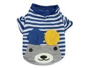 Pet Dog Cat Striped Bear T shirt Vest Clothes Apparel Costumes Blue M