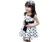 2015 New Kids Children Clothing Polka Dot print casual girls dress girl summer clothes princess dress cute dress 140cm 7T White
