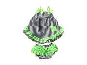 Baby Girl 2pcs Clothing Set Ruffle Bloomers Cute Green Striped T shirts with Floral Ruffle Toddler Cotton Clothing M