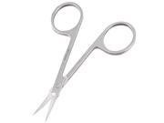 Woman Slanted Tip Stainless Steel Eyebrow Scissors Trimmer Cosmetic Tool Silver Tone