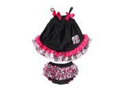 Baby Girl 2pcs Clothing Set Ruffle Bloomers Cute T shirts with White Leopard Floral Ruffle Toddler Cotton Clothing L