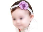 1X Baby Girl Kids Infant Purple Flower Lace Dot Headband Hair Band