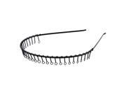 Black Mens Alice Band Metal Toothed Sports Football Soccer Hair Headband Fashion