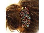 Exquisite Practical Superior Lovely Vintage Jewelry Crystal Peacock Hair Clip