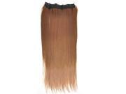 Fashionable 23 Light Brown Straight Full Head Clip In Hair Extensions Perm Wash