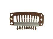 THZY 20pcs Brown Nine tooth Clip for hair extension snap clip for DIY use brown 32MM L