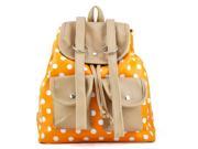 New Girls Polka Dots Rucksack Backpack Shoulder School Bag orange