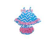 Baby Girl 2pcs Clothing Set Ruffle Bloomers Cute Blue Striped T shirts with Floral Ruffle Toddler Cotton Clothing S