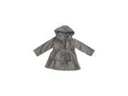 Girls Trench Coat Removable Hoodies Outerwear for Autumn Kids Long Jacket Khaki 80