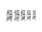 70Pcs White With Black Leopard Sparkling False Nail Tips Glitter Colors Wide Acrylic Nail Art Tips