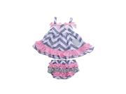 Baby Girl 2pcs Clothing Set Ruffle Bloomers Cute Gray Striped T shirts with Floral Ruffle Toddler Cotton Clothing S