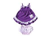 Baby Girl 2pcs Clothing Set Ruffle Bloomers Cute Purple T shirts with Floral Ruffle Toddler Cotton Clothing M
