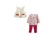 Baby Girl s Clothing Set Floral Tops Red Pants White Vest Kids Clothes Sets 12M