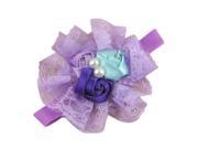 Baby Girl Infant Headband Rose Flower Lace Headwear Hair Band Purple