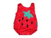 Baby Rompers Sleeveless Vest Romper Strawberry Pattern Newborn Kids Clothes Red 90CM