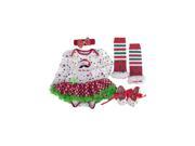 4pcs set Newborn Chrismas Dot Clothes Baby Romper with Tutu Dress Head Band Shoes Leggings Baby Clothing Set XL