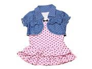 2014 New Arriving Baby Girls Summer Clothing Sets Cake Dress Denim Vest 2 Pcs Set For 4 24M Kids Wear Clothes