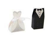 THZY 100pcs Tuxedo Dress Groom Bridal Candy Gift Boxes Wedding Party Favour
