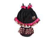 Baby Girl 2pcs Clothing Set Ruffle Bloomers Cute T shirts with Yellow Leopard Floral Ruffle Toddler Cotton Clothing M