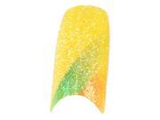 70Pcs Colorful Sparkling False Nail Tips Glitter Colors Wide Acrylic Nail Art Tips Yellow Green Orange