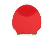 THZY Silicone Skin Mini Ultrasonic Rechargeable Facial Cleansing Brush Beauty Instruments Red