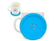 Big Button Silicone Coaster Retro Drinks Placemat Blue