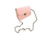 New Fashion Women Messenger bags Chain Shoulder Bag PU Leather Candy Color Crossbody Mini Bag pink