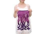 Clip In On Curly Blue Purple Hair Extension Fiber Hairpiece Lady