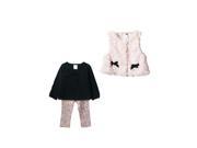 Baby Girl s Clothing Set Floral Black Tops Pants Pink Vest Kids Clothes Sets 18M