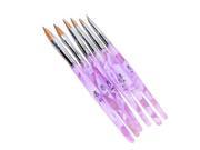 6 Different Size Acrylic Nail Art Brush NO.2 4 6 8 10 12 Violet White