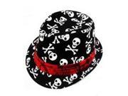 Kids Baby Boys Girls Cap Fedora Hat Black with Skull Pattern