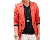 Kids Boys Casual Long sleeved Blazers Children Fashion Cotton Costume Orange 160CM