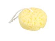 THZY Yellow Round Bath Body Shower Soft Sponge w Hanging Loop