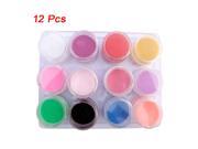 New 12 Mix Colors Acrylic Powder Builder Nail Art Set Ladies Girl Special Gift