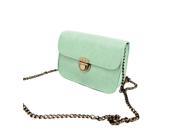 New Fashion Women Messenger bags Chain Shoulder Bag PU Leather Candy Color Crossbody Mini Bag green