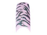 70 Pcs Colorful Sparkling False Nail Tips Glitter Colors Wide Acrylic Nail Art Tips Pink With Black