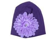 1pcs Baby Newborn Boy Girl Dark Purple Hat Cap with Purple Flower Purple