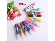 New 12 Colors DIY 3D Nail Art Painting Polish Pen Set Girl Beauty Bail Stuff