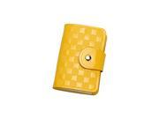 Woman Faux Leather Id Credit Card Case Holder Pocket Bag Yellow