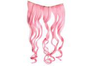 Clip In On Long Curly Pink Gradient Hair Synthetic Fiber Hairpiece