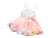 Baby Girl Toddler Occasion Party Wedding Birthday Flower Summer Kids Dress pink 100