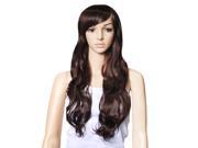 Top Quality Synthetic Hair Gorgeous Ladies Long Wavy Curly Full Wig Dark Brown